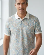 Polo de hombre manga corta La Vespita tejido estampado