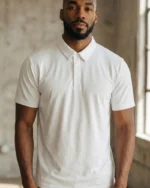 Polo hombre blanco de tejido técnico