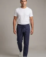 Pantalón marino de lino para hombre