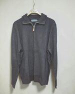 Chaqueta azul marino de punto para hombre, vista frontal