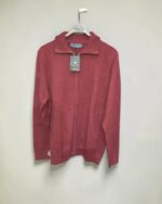 Chaqueta granate de punto para hombre, vista frontal