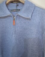 Jersey azul índigo con media cremallera para hombre José Beltrán - Imagen 3