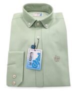Camisa kaki La Vespita doblada con cuello y emblema