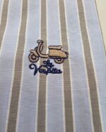 Camisa de rayas celestes para hombre La Vespita manga larga - Imagen 2