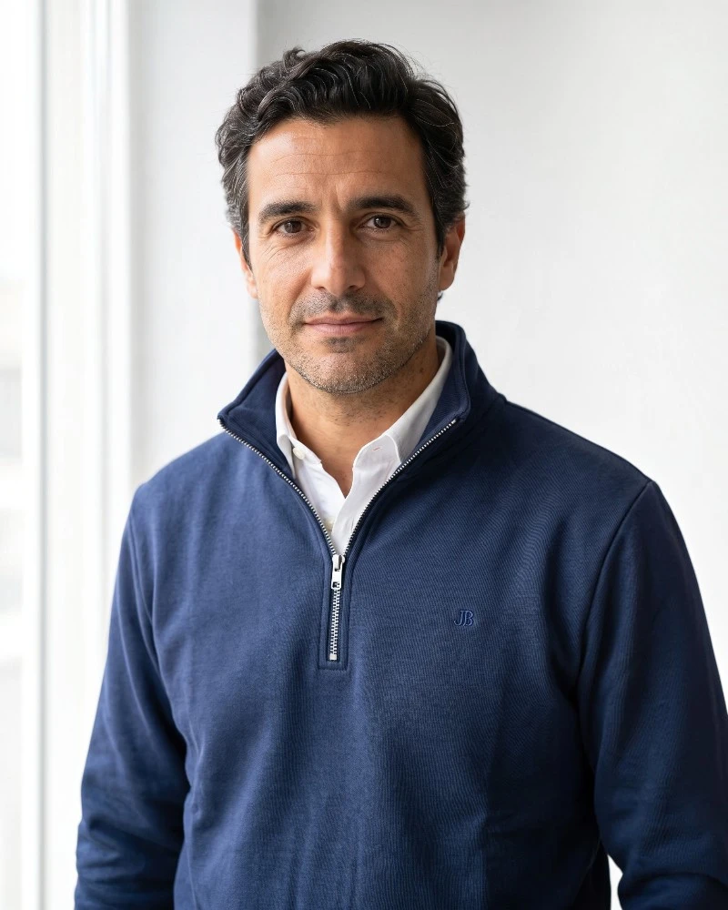 Sudadera azul marino con media cremallera para hombre José Beltrán - Imagen 1