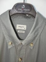 Camisa Oxford verde musgo de manga larga para hombre Boston Brand - Imagen 2