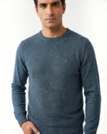 Jersey azul petróleo de canalé horizontal para hombre José Beltrán