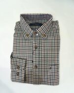 Camisa de microcuadros verde y beige con bolsillo José Beltrán - Imagen 3