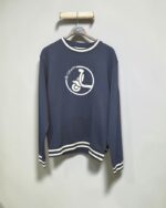 Sudadera azul marino de cuello redondo para hombre La Vespita - Imagen 1