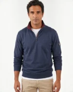 Sudadera azul marino con media cremallera para hombre La Española