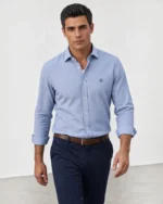 Camisa celeste elástica para hombre La Vespita - Imagen 1