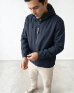 Parka corta acolchada azul marino para hombre Boston