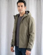 Parka corta acolchada verde para hombre Boston