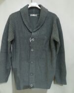 Rebeca negra con cuello esmoquin para hombre, vista frontal