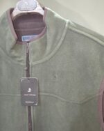 Chaleco verde caza de microfibra para hombre, vista frontal