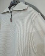Jersey crudo con media cremallera para hombre, vista frontal