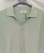 POLO LA VESPITA VERDE MENTA PUNTO TEJIDO CUELLO ABIERTO SIN BOTON - Imagen 3