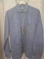 Camisa guayabera azul marino de lino y algodón para hombre Centauro - Imagen 2