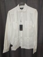 Camisa guayabera blanca de lino y algodón para hombre Centauro - Imagen 2
