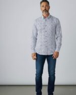 Camisa hombre estampado floral rojo Berto - Imagen 2