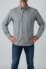 Camisa Viella de cuadros con bolsillo para hombre