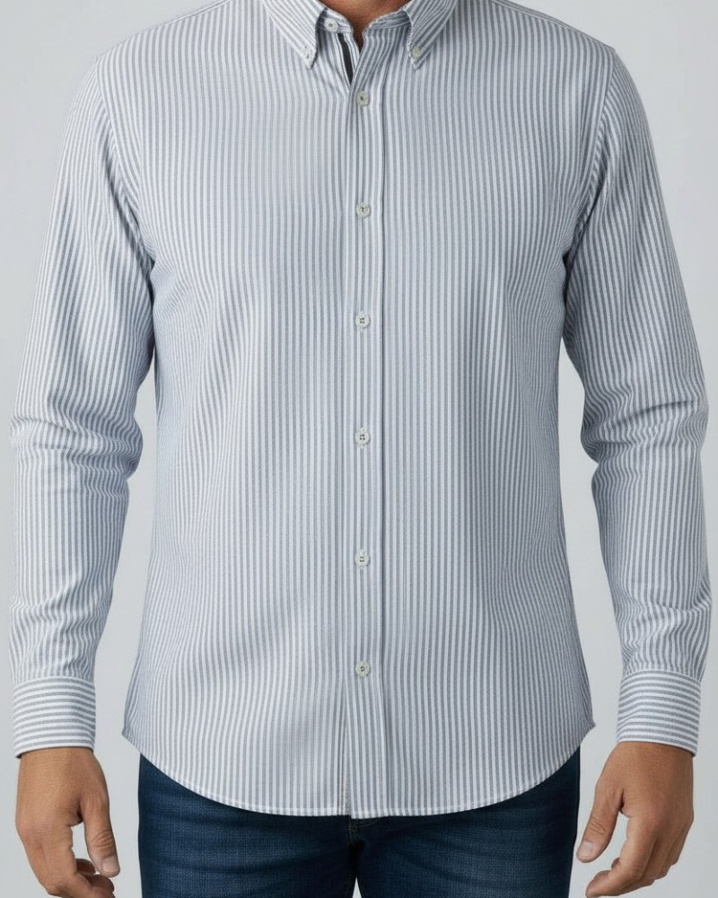 Camisa rayas tipo Oxford para hombre