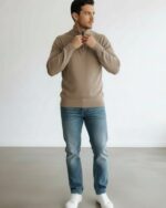 Jersey de algodón con media cremallera José Beltrán para hombre - Imagen 5