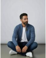 Chaqueta de punto de algodón con cremallera para hombre - Imagen 2