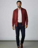 Chaqueta de punto de algodón con cremallera para hombre - Imagen 4