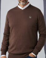 Jersey hombre cuello pico liso La Vespita - Imagen 8