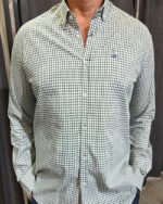 Camisa hombre microcuadro celeste La Vespita - Imagen 2