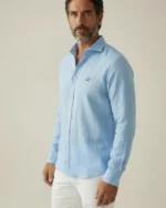 Camisa de lino celeste para hombre La Vespita