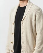 Cárdigan de algodón con cuello chal para hombre - Imagen 6