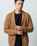 Cárdigan de algodón con cuello chal para hombre - Imagen 10