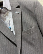 Americana gris de microcuadros para hombre - Imagen 2