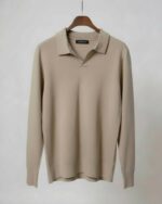 Polo de punto de manga larga para hombre - Imagen 2