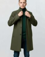 Abrigo de cuello mao abotonado para hombre - Imagen 4
