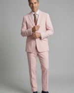 Traje hombre joven estructuras rosa Lino Clemente